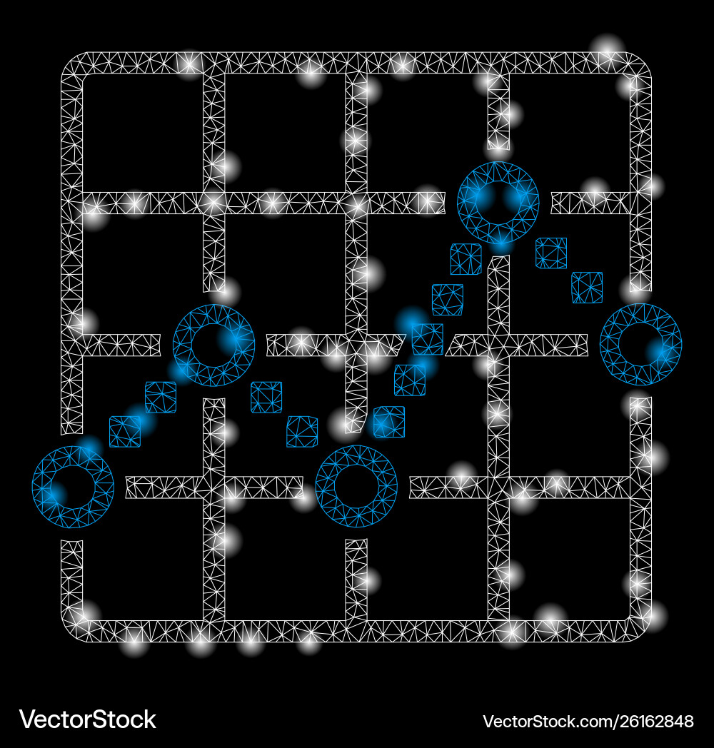 Flare mesh 2d line plot with spots Flare mesh 2d line plot with spots vector image