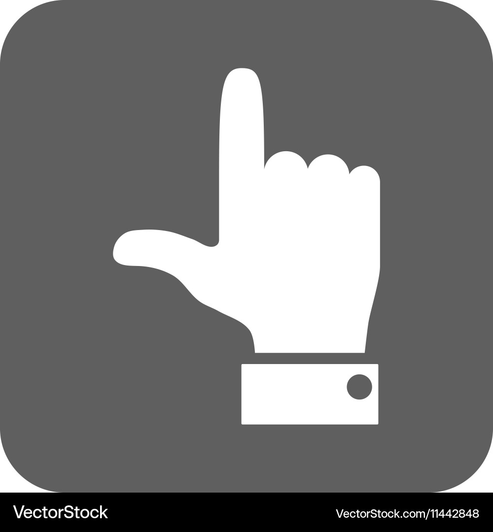 Hand pointer up flat squared icon vector image