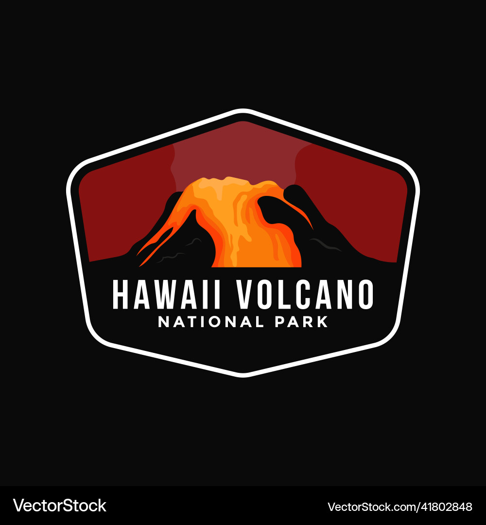 Hawaii Vulkan Nationalpark Logo Hawaii Vulkan Nationalpark Logo vektorbild