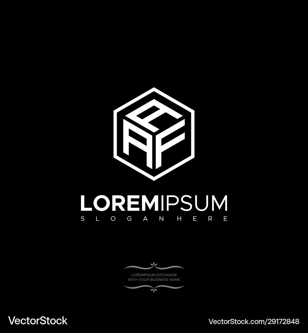 Initial letter aaf geometric polygon logo Initial letter aaf geometric polygon logo vector image