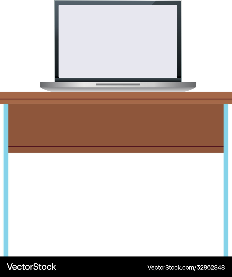 Laptop computer portable device in table wooden Laptop computer portable device in table wooden vector image