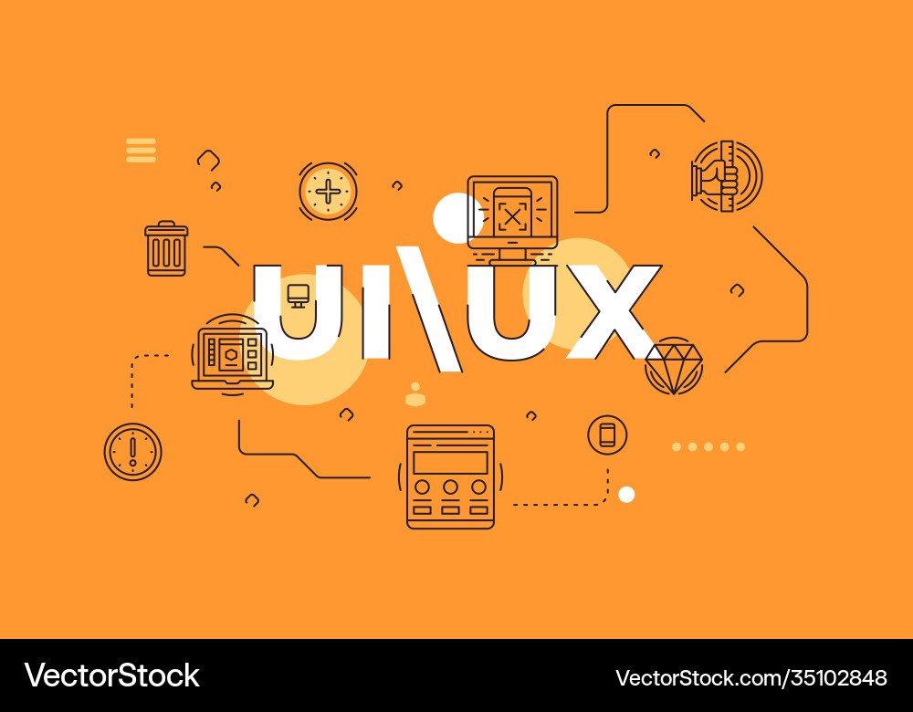Modern UI & UX Text Concept vector image