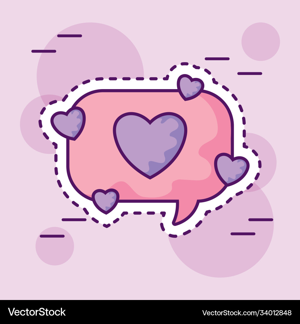 Patch speech bubble with heart vector image