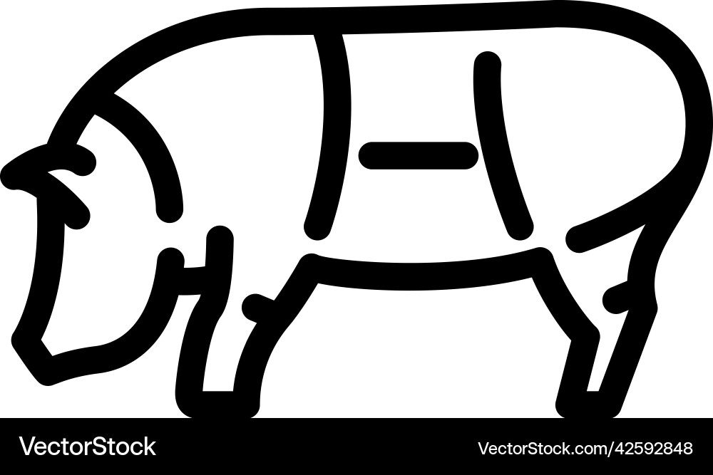 Piglet scheme line icon Vector Image