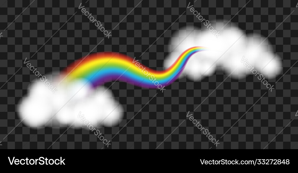 Rainbow with clouds design element transparency Rainbow with clouds design element transparency vector image