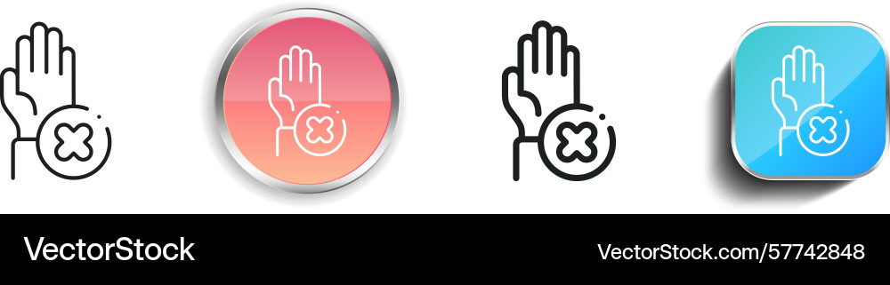 Rejection icon thin linear regular and button Rejection icon thin linear regular and button vector image