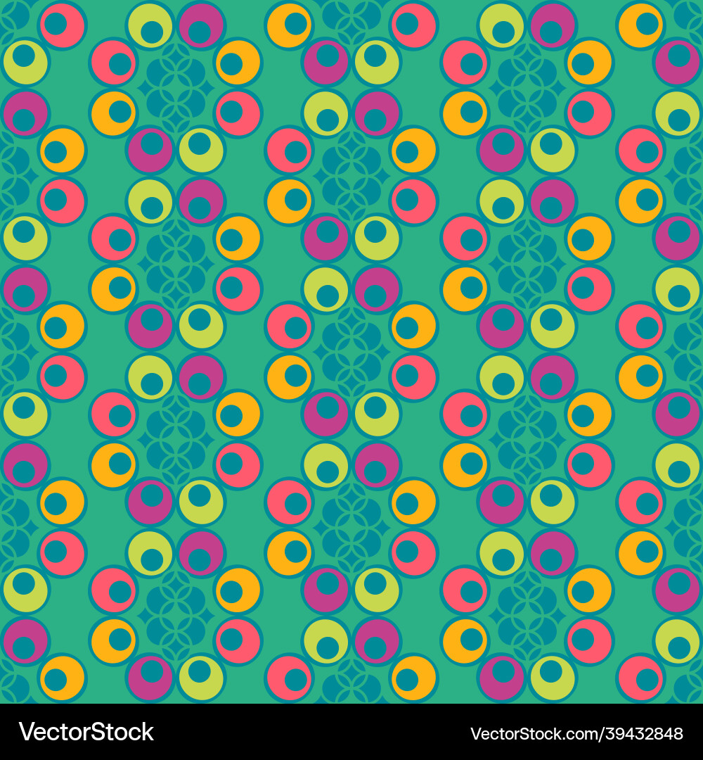 Repeat pattern with geometric shapes in multicolor Vector Image