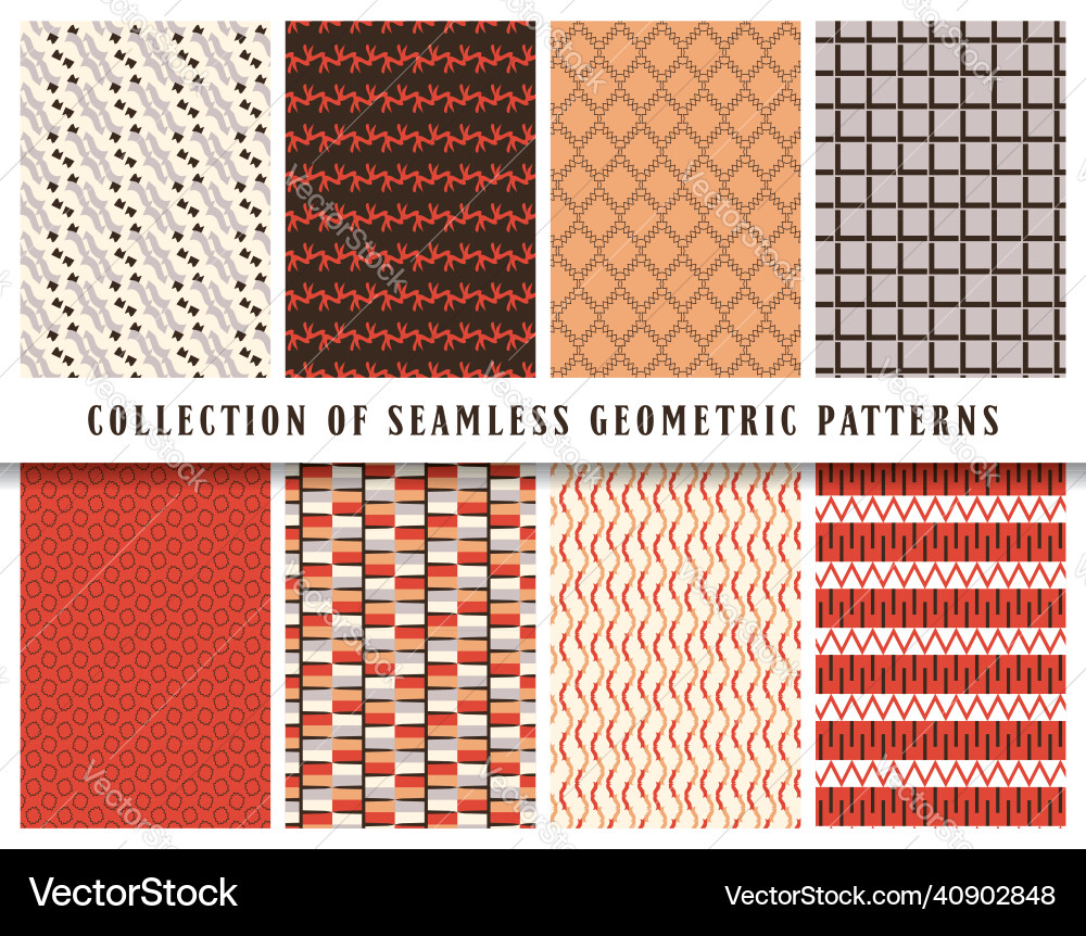 Seamless geometric pattern background collection Vector Image