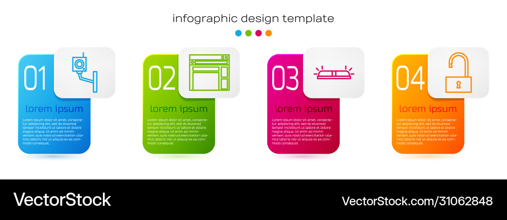 Set line security camera website template Set line security camera website template vector image