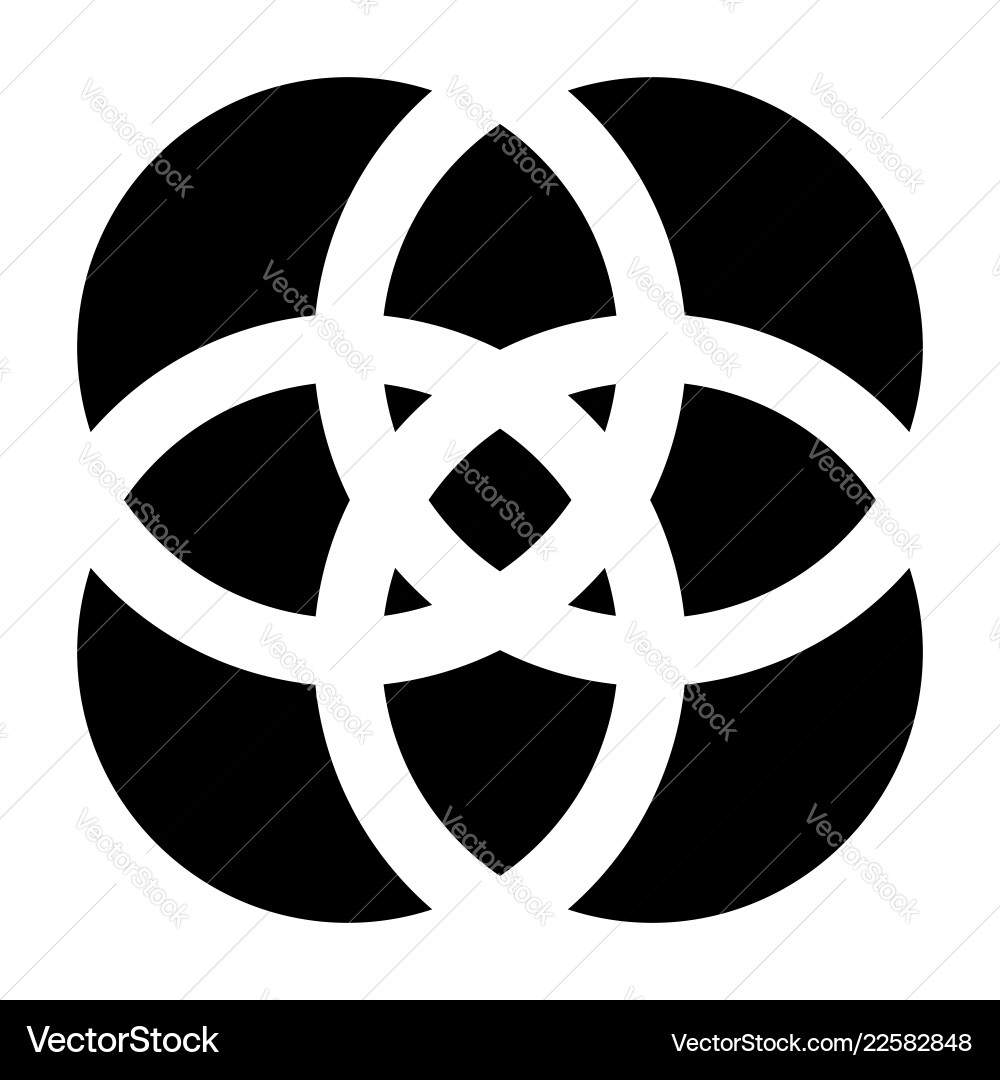 Shape with overlapping circles motif geometric Shape with overlapping circles motif geometric vector image
