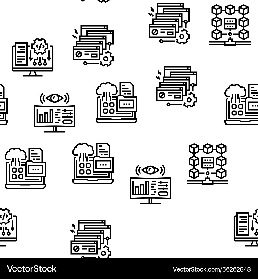 System work process seamless pattern System work process seamless pattern vector image