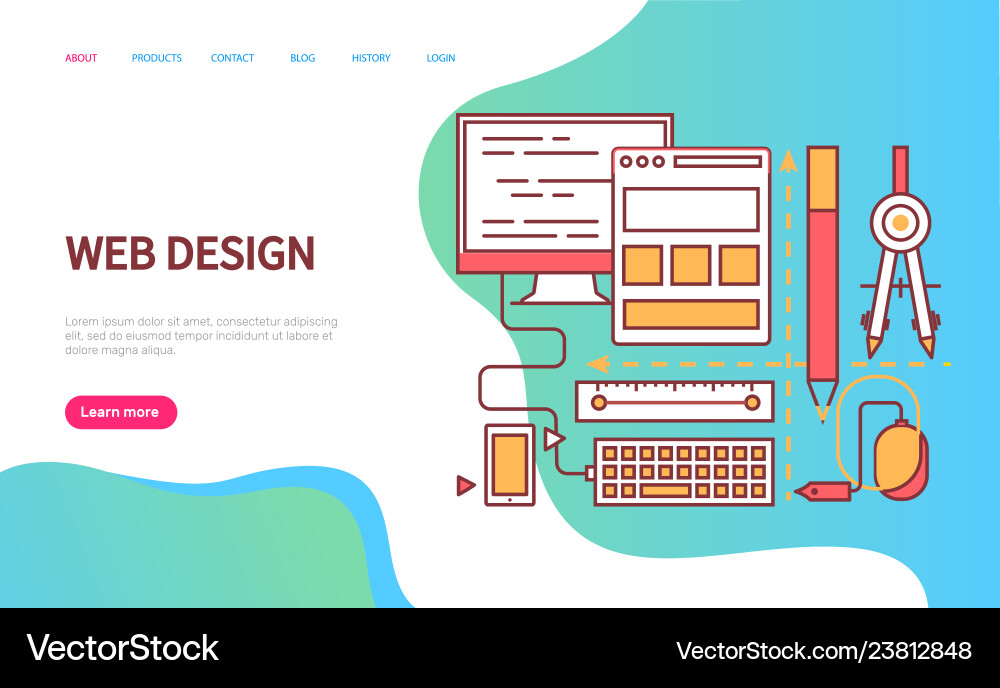 Web design page decorated by device icons Web design page decorated by device icons vector image