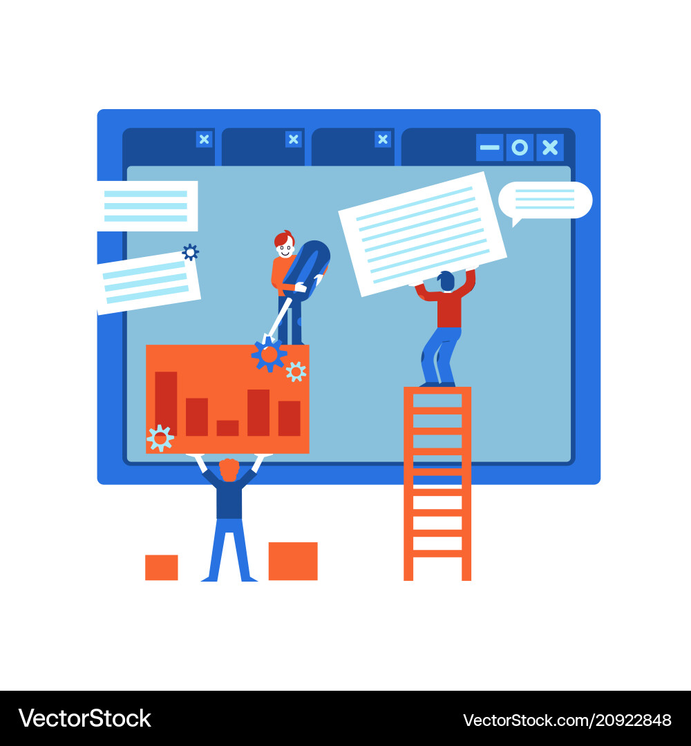 Web site design development process vector image