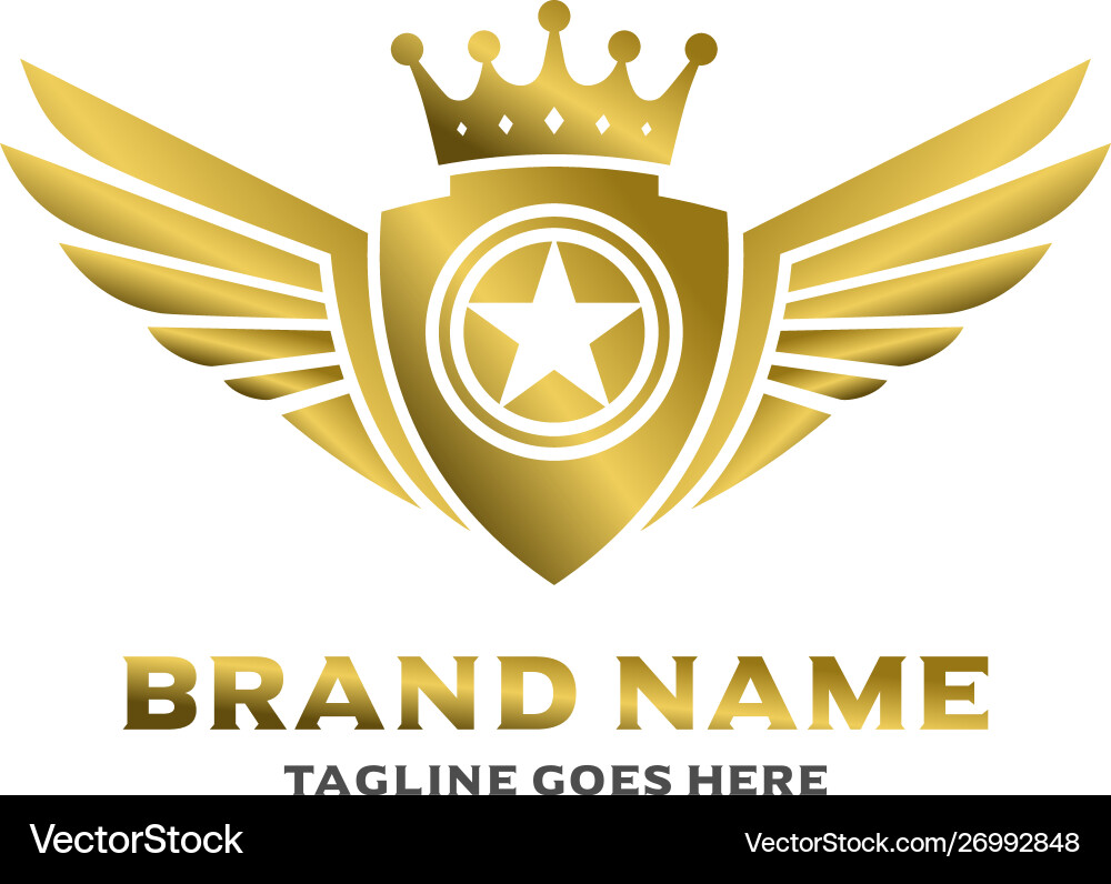 Winged Shield Logo Vektorbild