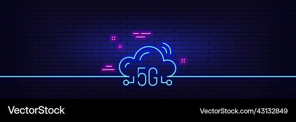5g cloud computing line icon wireless technology 5g cloud computing line icon wireless technology vector image