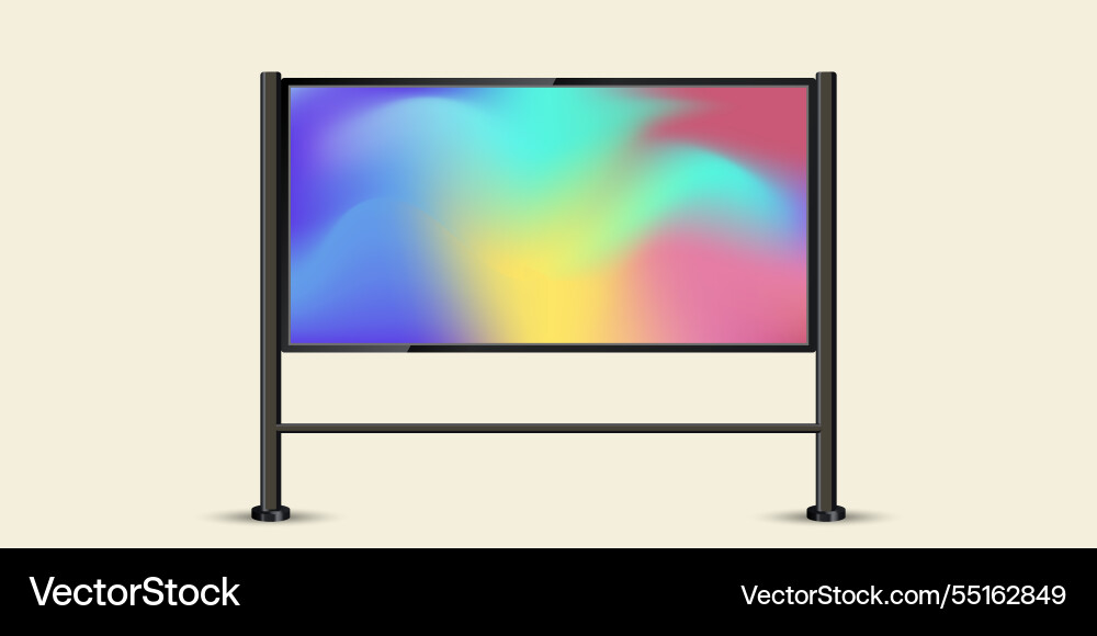 A large led screen mock up with black realistic vector image