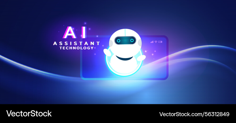 Ai assistant bot in smartphone interface design vector image