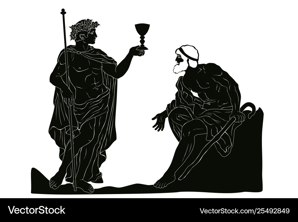 Ancient greek god dionysus Ancient greek god dionysus vektorbild