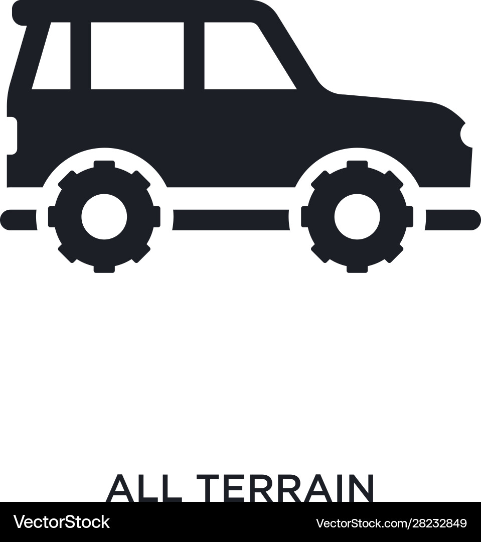 Black all terrain isolated icon simple element Vector Image