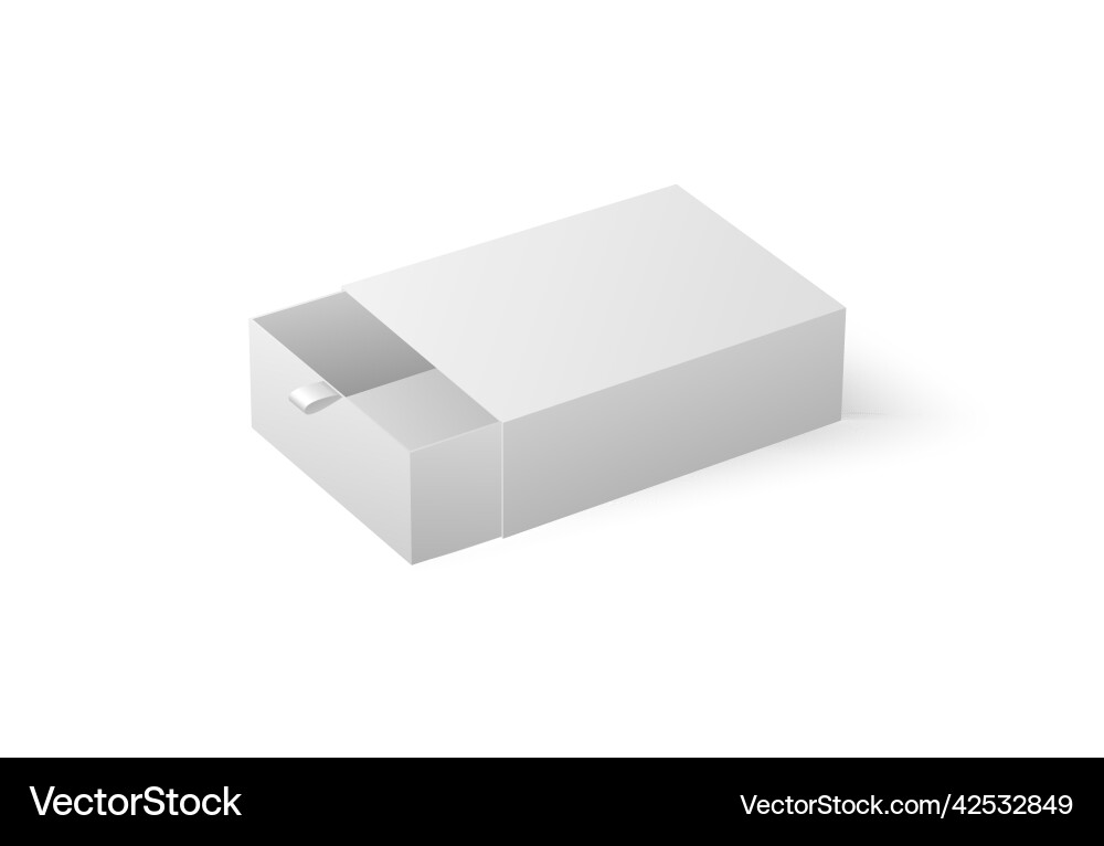 Cardboard sliding box open template realistic Cardboard sliding box open template realistic Vector Image