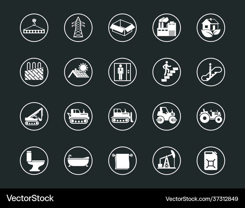 Construction set line icons with open path Construction set line icons with open path vector image