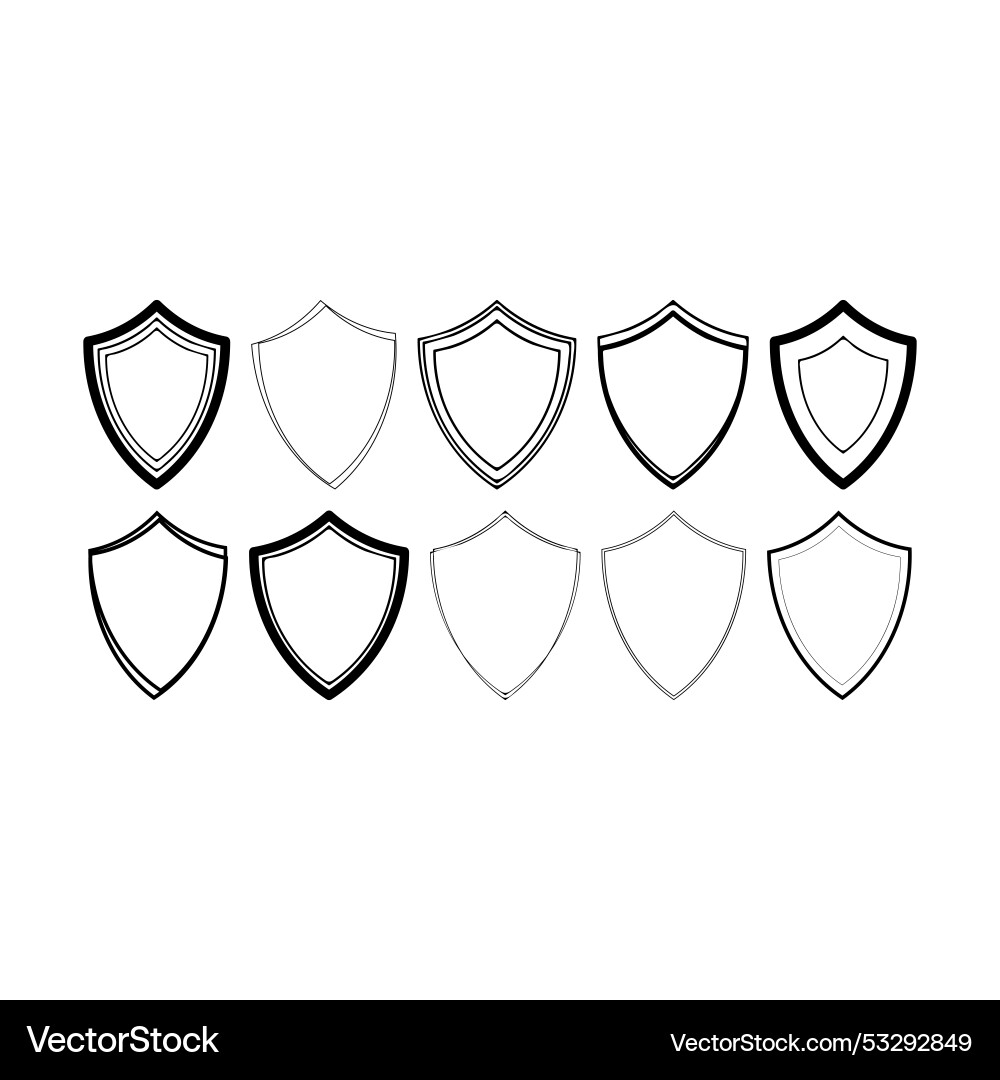 Frame shield icon element outline border grunge Frame shield icon element outline border grunge vector image