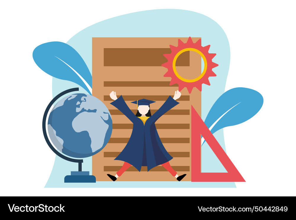 Graduation flat design Royalty Free Vector Image