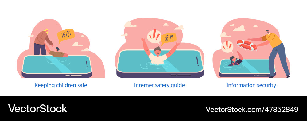 Isolated elements with information security Isolated elements with information security vector image