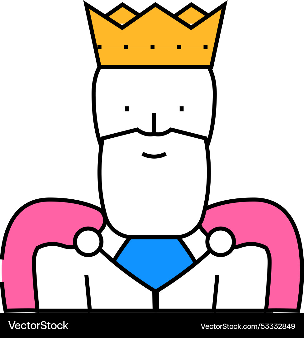 King man icon color Royalty Free Vector Image - VectorStock