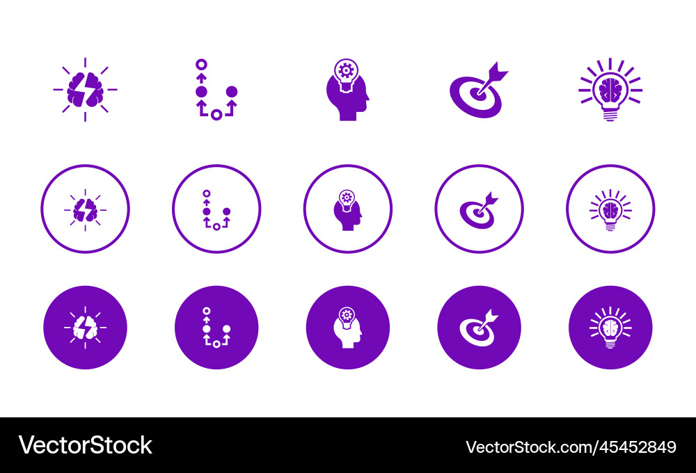 Kreatives Icon Set - Brainstorming Vektorbild