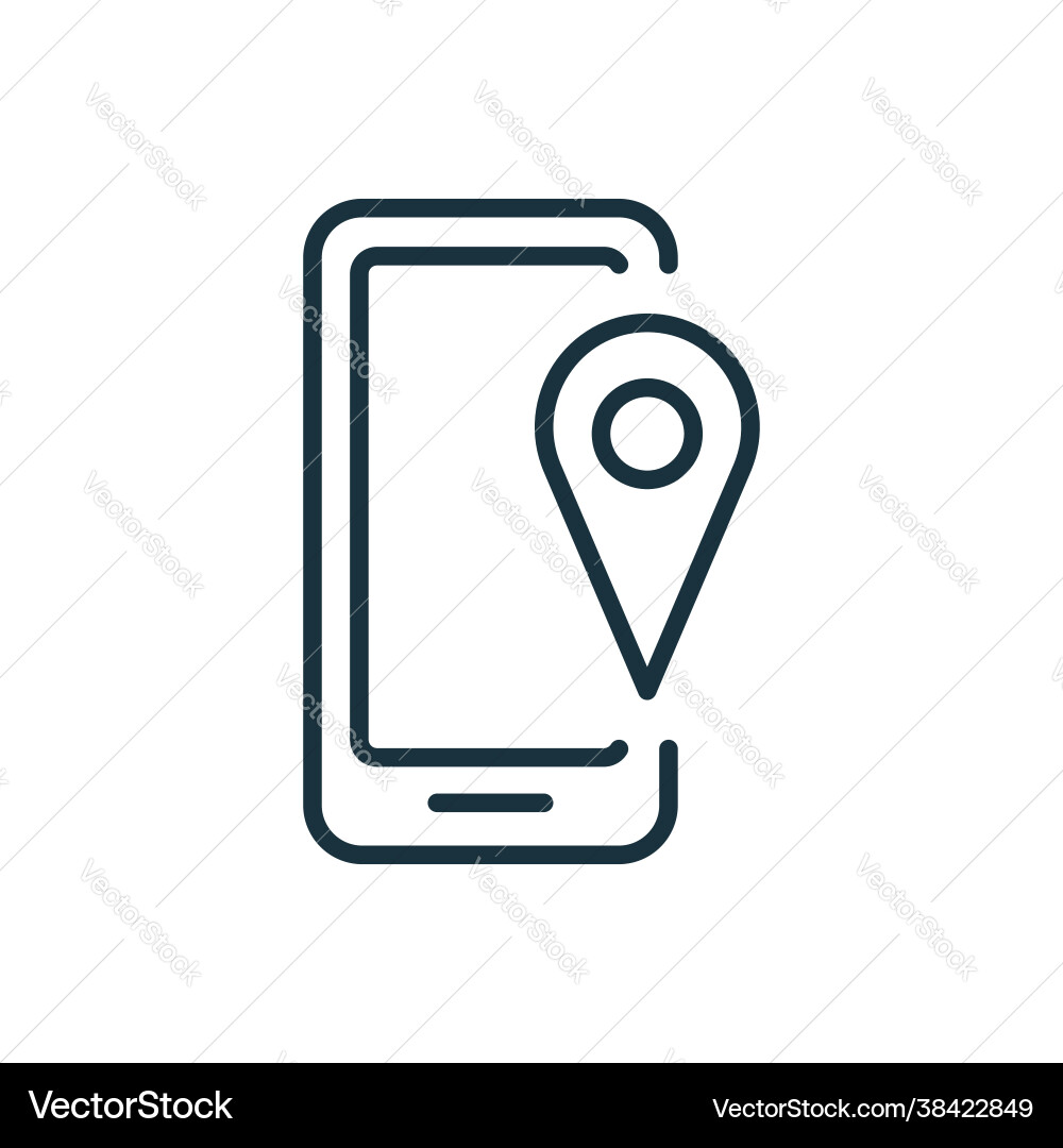 Mobile navigation and location line icon Vector Image