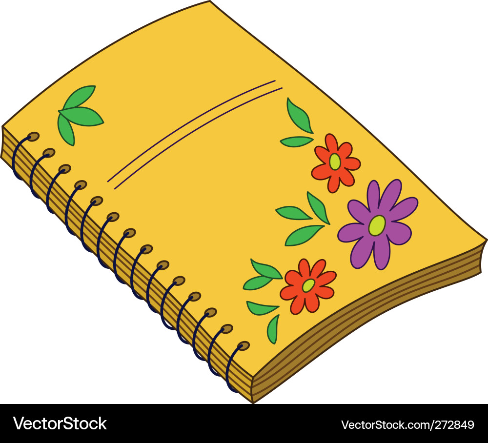 Notebook with flowers Vector Image