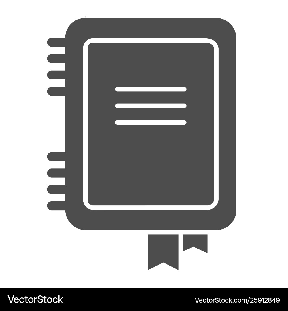 Notizblock mit festem Symbol vektorbild