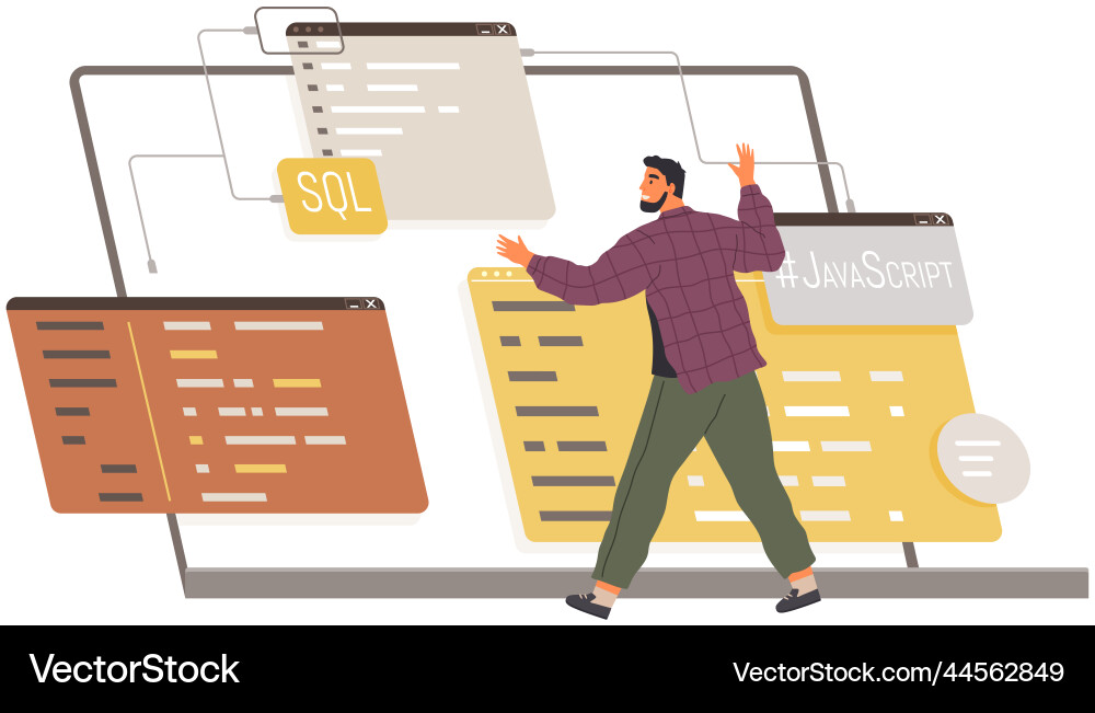 Programmer is working on writing codes special Programmer is working on writing codes special vector image