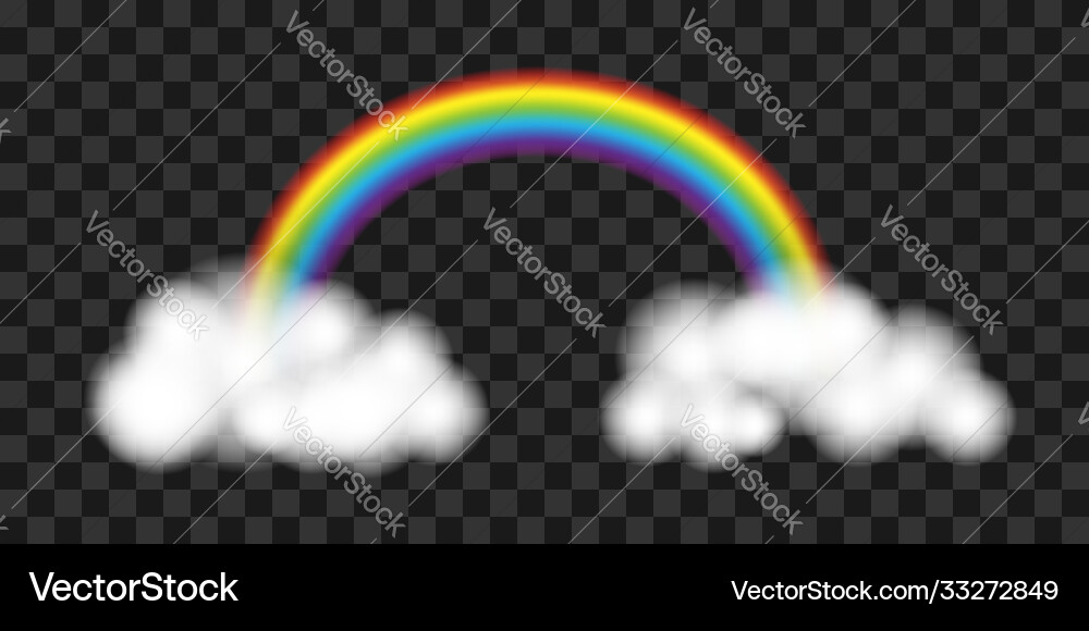 Rainbow with clouds design element transparency Rainbow with clouds design element transparency vector image