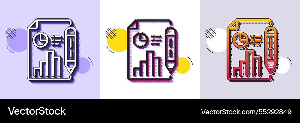 Report document line icon column graph sign Report document line icon column graph sign vector image