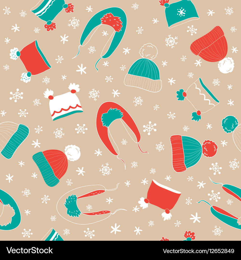 Seamless pattern with hats vector image