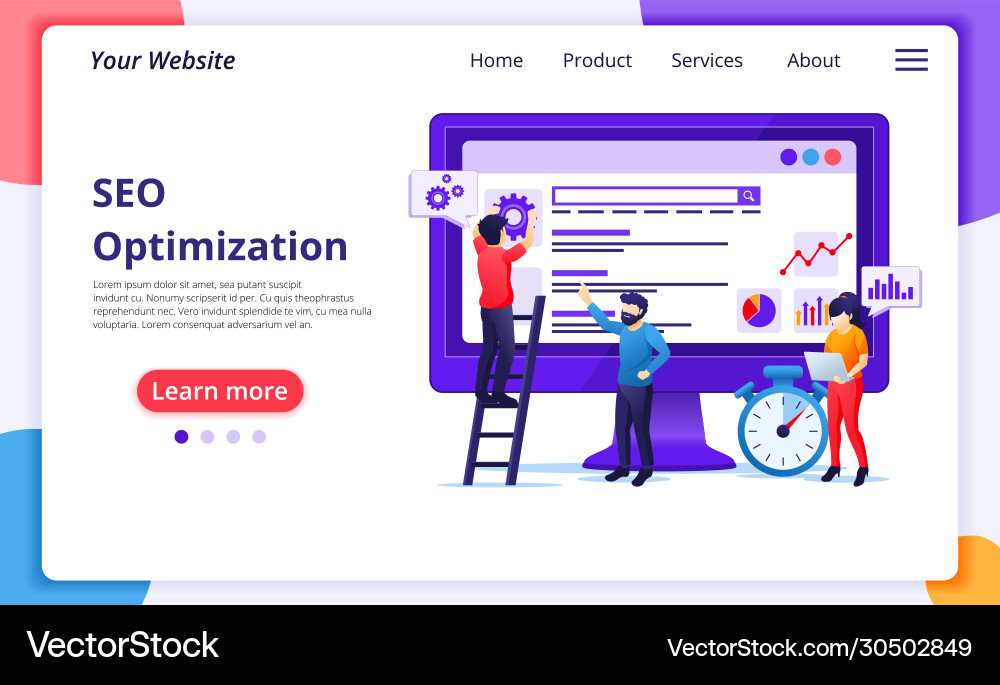 SEO Analyse - Digitale Strategie Vektorbild