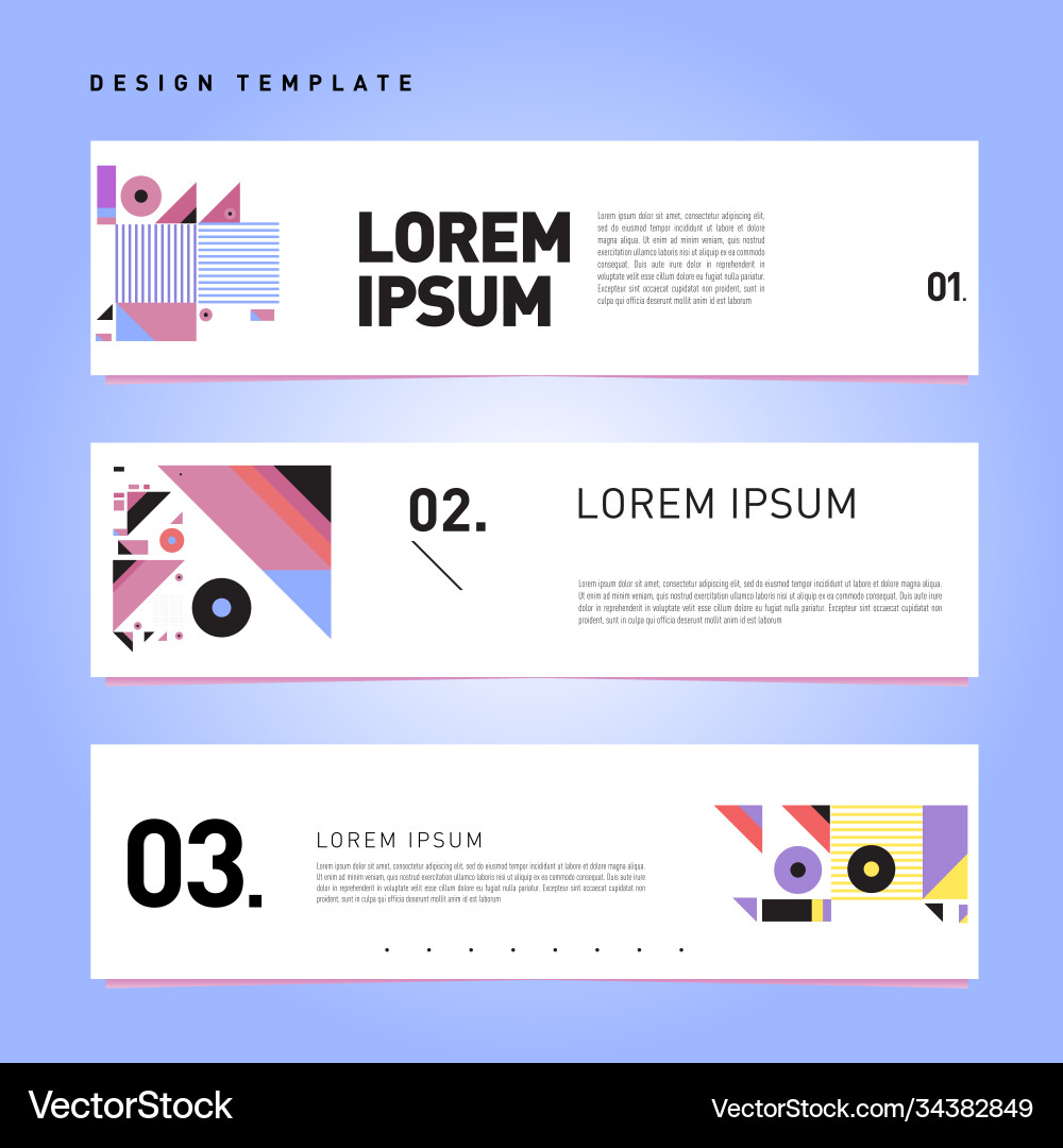 Set abstract banner web design template retro Set abstract banner web design template retro Vector Image