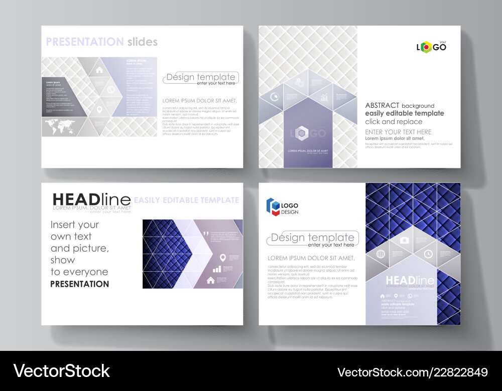 Set of business templates for presentation slides Vector Image