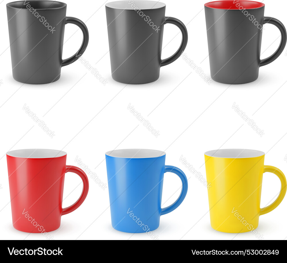 Set of empty cups Set of empty cups vector image