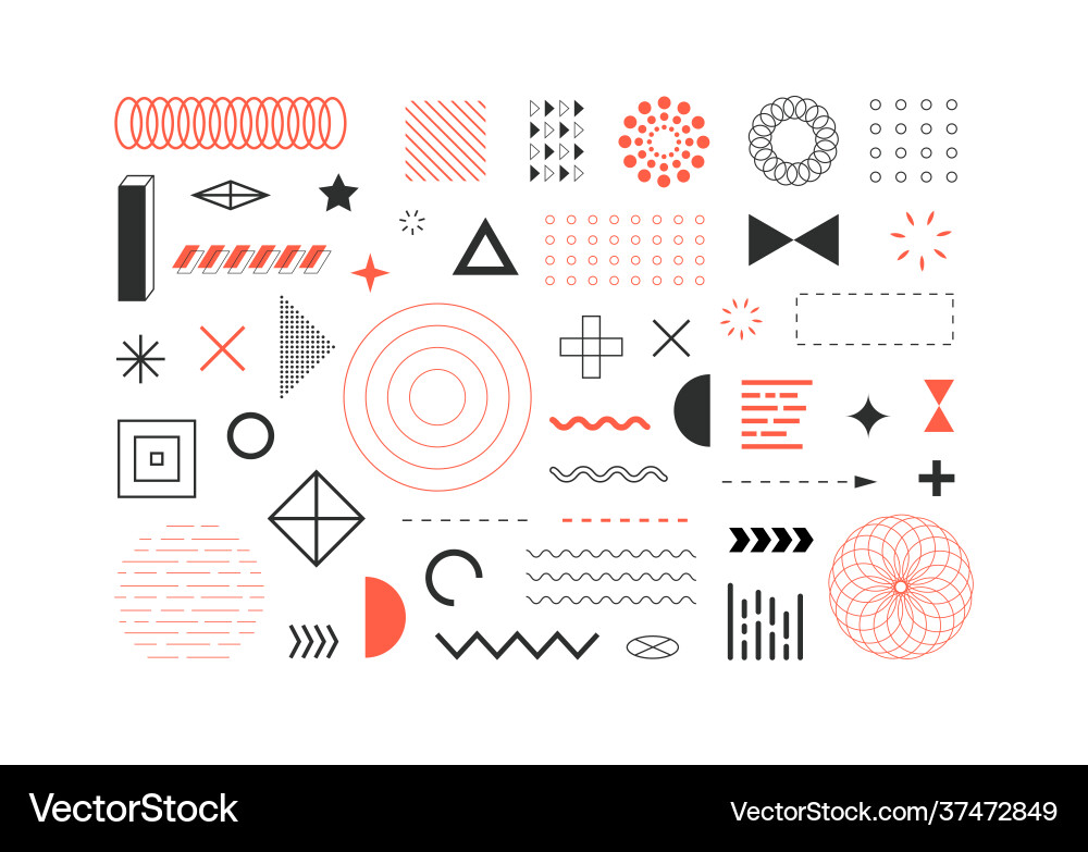 Set of geometric shapes abstract design elements Set of geometric shapes abstract design elements vector image