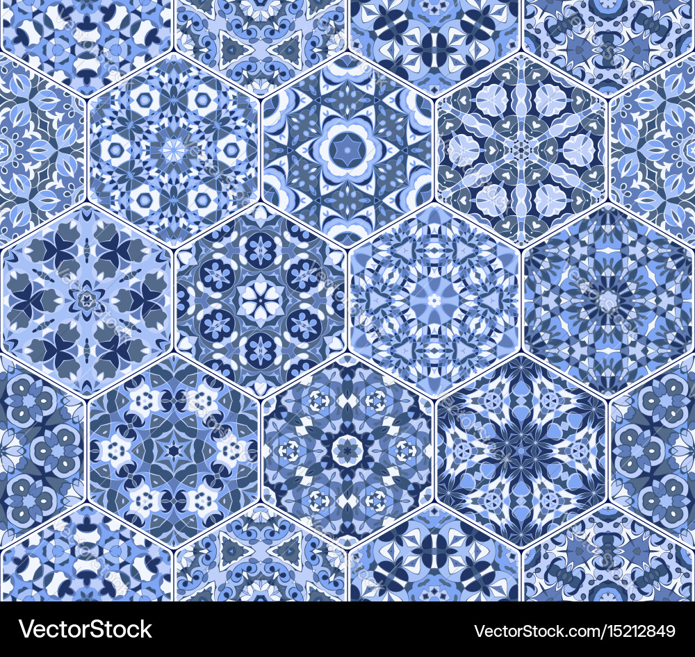 Set of hexagonal patterns Vector Image