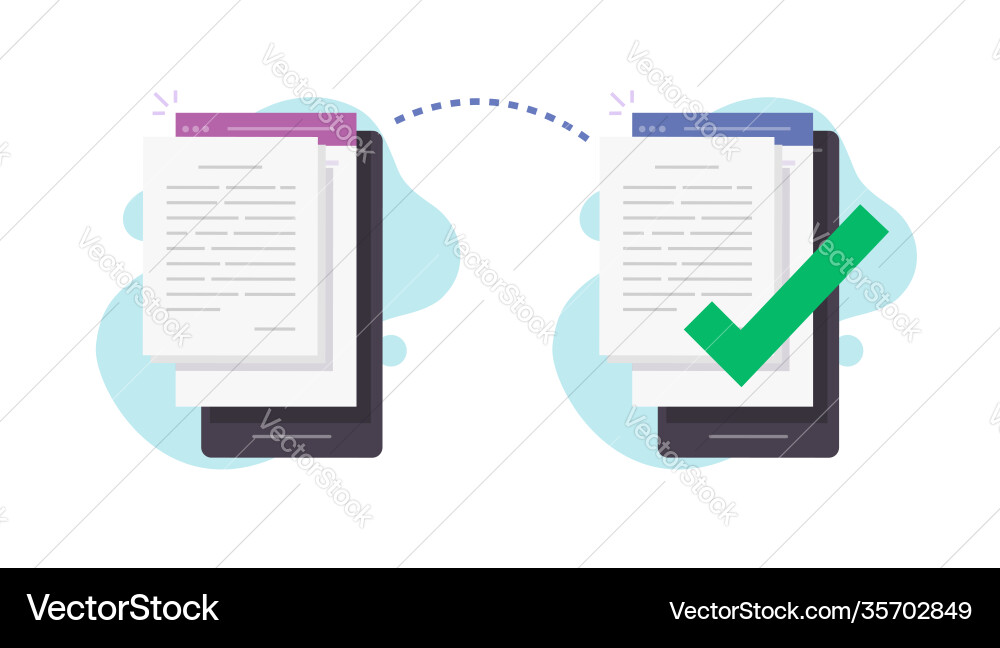 Share files wirelessly between two mobile cell Share files wirelessly between two mobile cell vector image