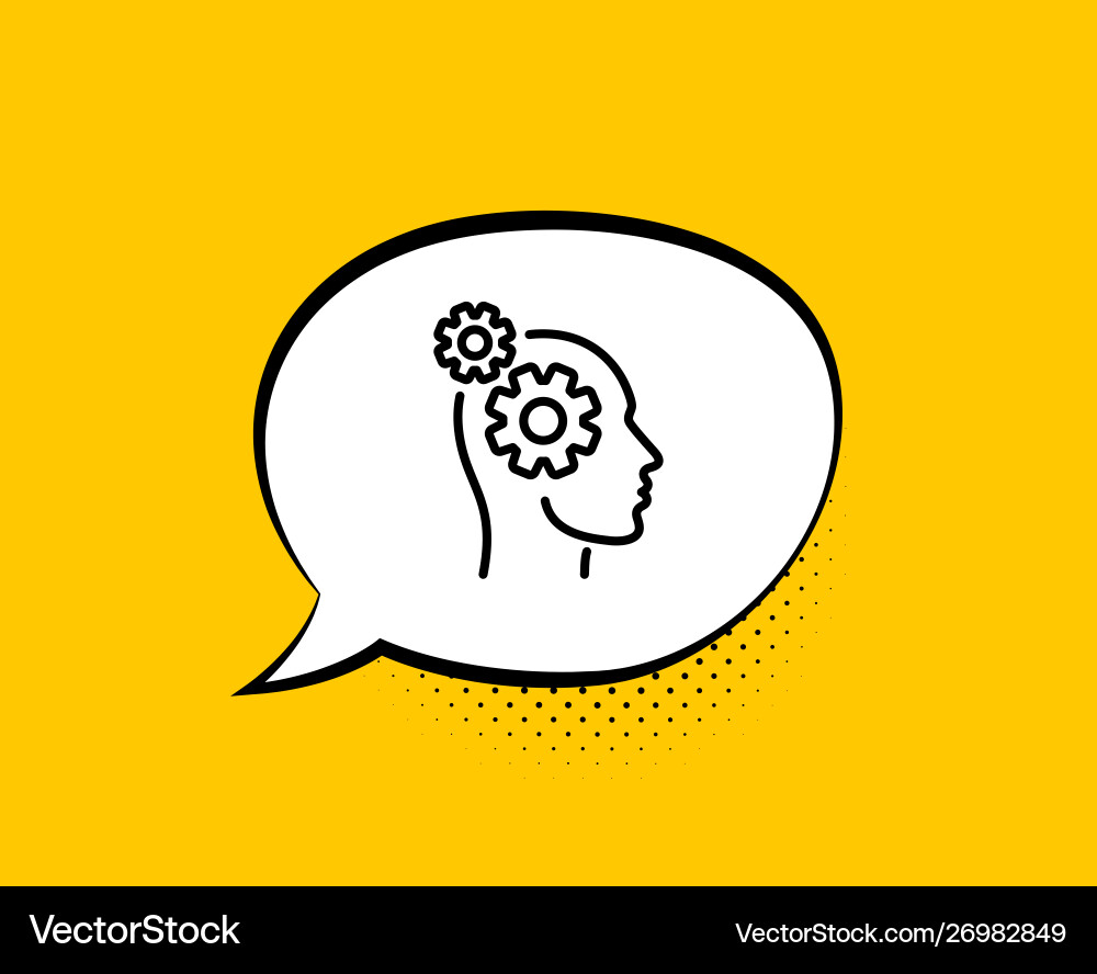 Thoughts line icon teamwork sign core value Vector Image