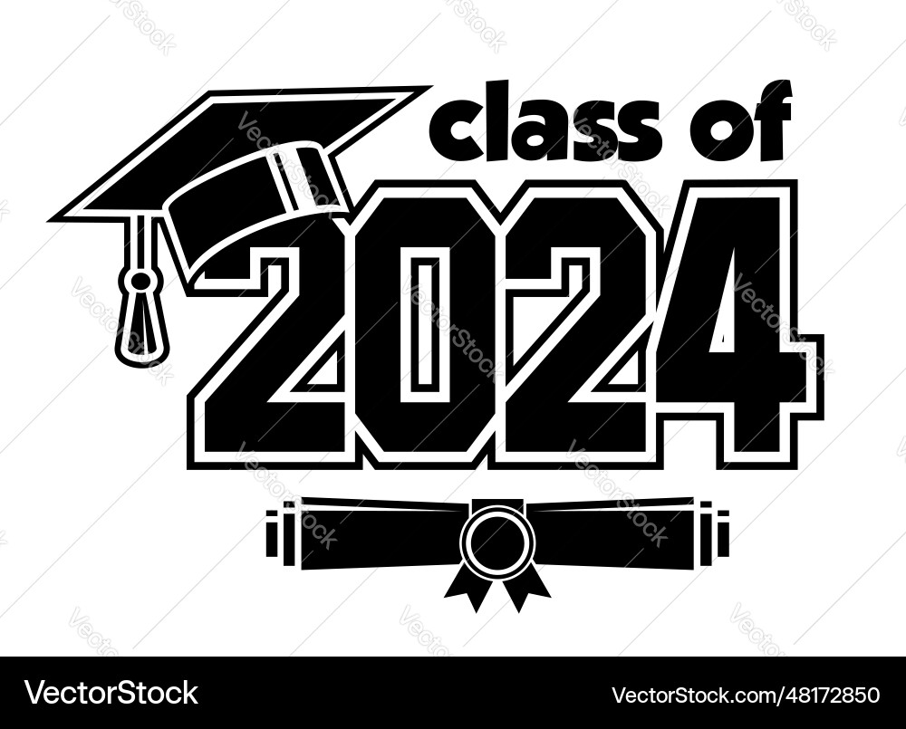 2024 graduate class logo 2024 graduate class logo vector image