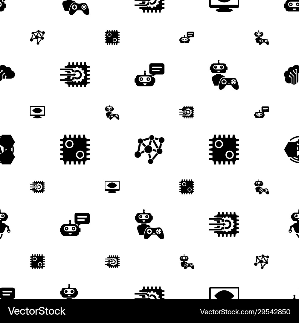 Artificial icons pattern seamless included vector image