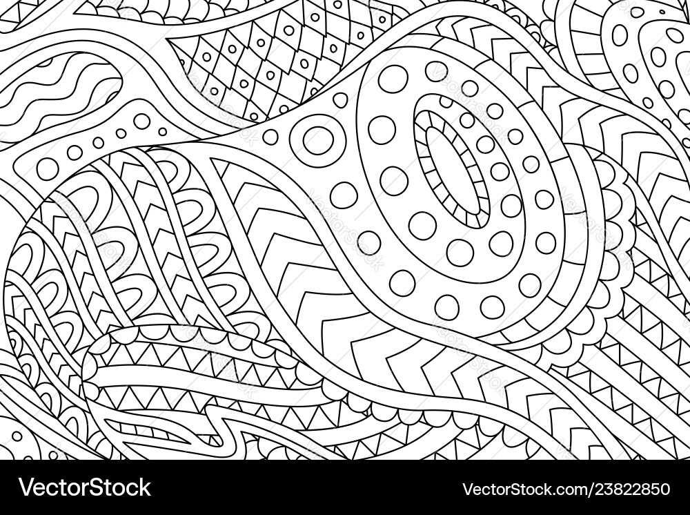 Beautiful coloring book page with linear pattern Vector Image