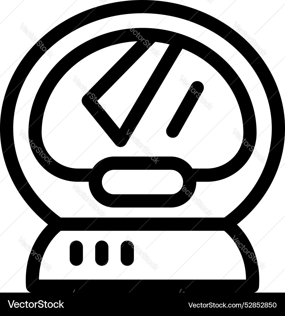 Bread maker working with dough inside line icon Vector Image