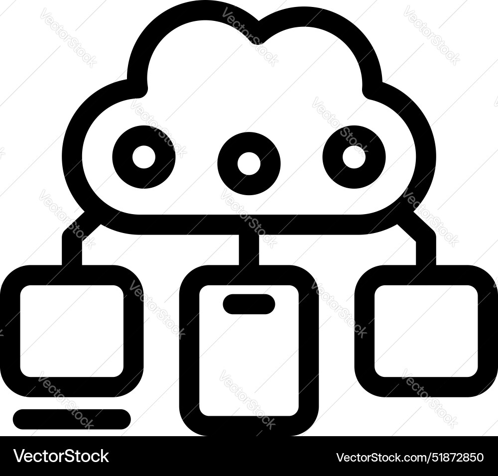 Cloud computing connecting devices icon showing Cloud computing connecting devices icon showing vector image